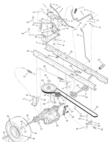 Motion Drive Diagram and Parts List for 385002X50B 2006 Briggs and Stratton Lawn Tractor